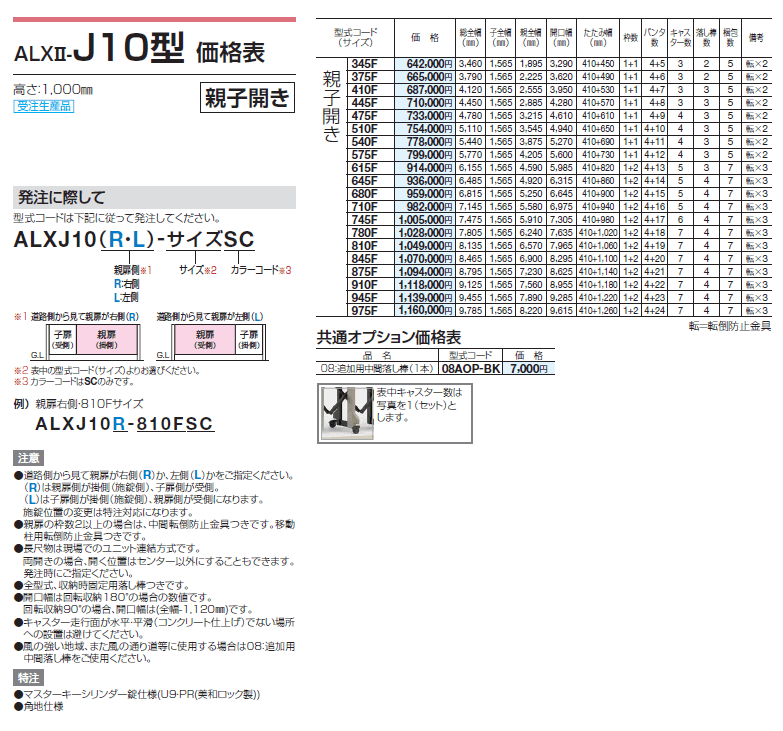 ALXⅡ-J 10型/12型/14型/16型_価格_2
