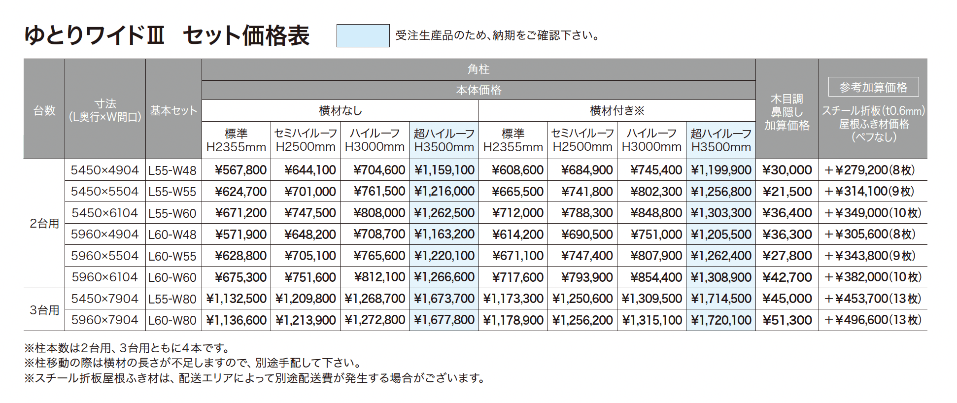 ゆとりワイドⅢ_価格_1