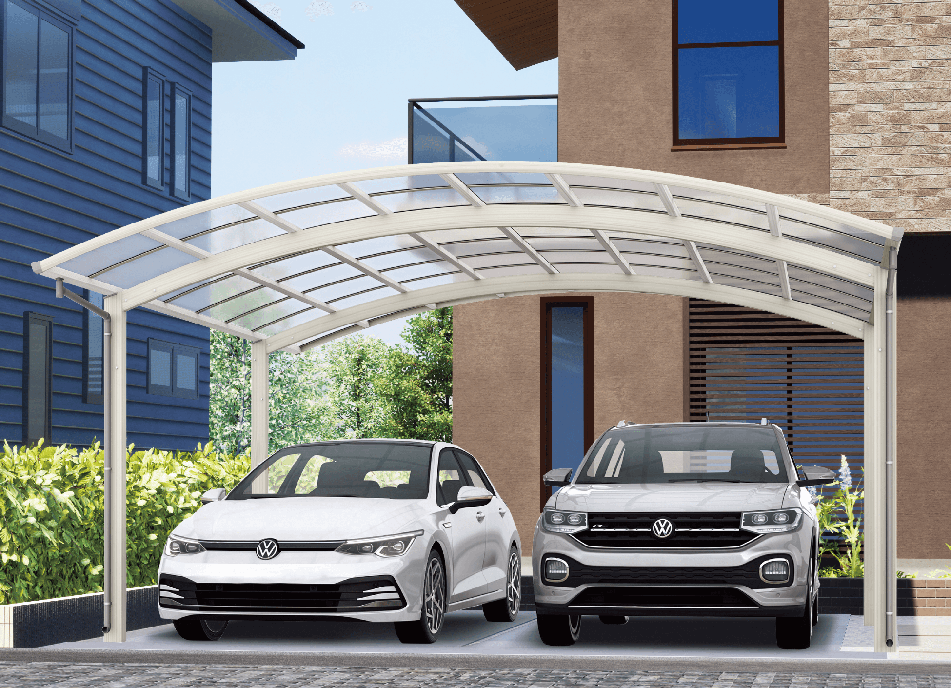 大仙の「リアルポートⅣ ワイドタイプ カーポート:基本(2台用)」