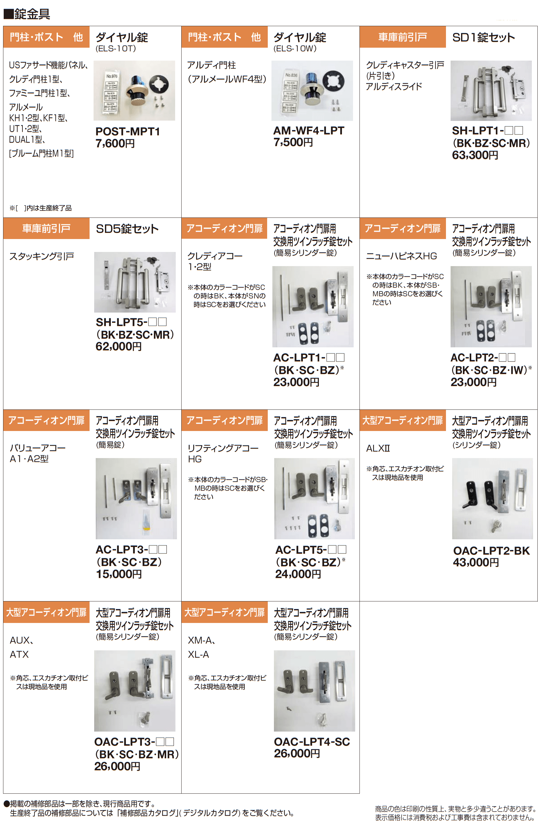 補修部品 錠金具_価格_1