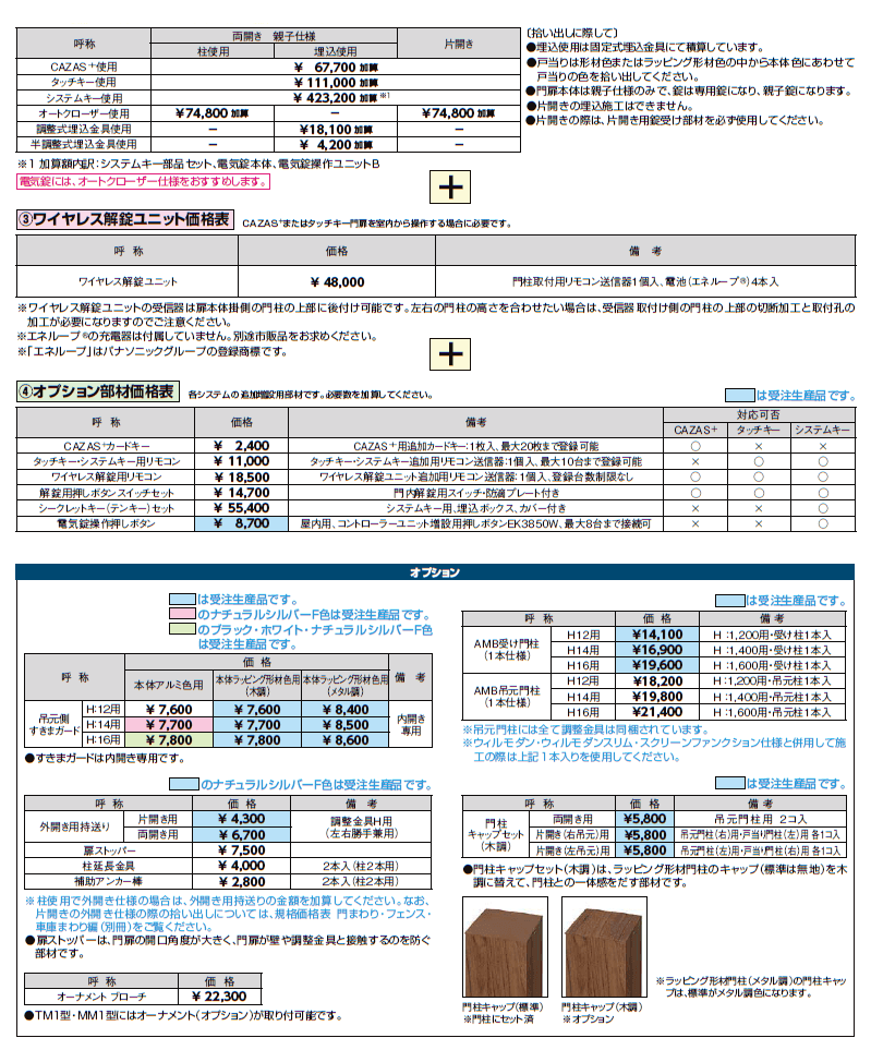 開き門扉AA エントリーシステム YS1型(木調)【2024年版】_価格_4