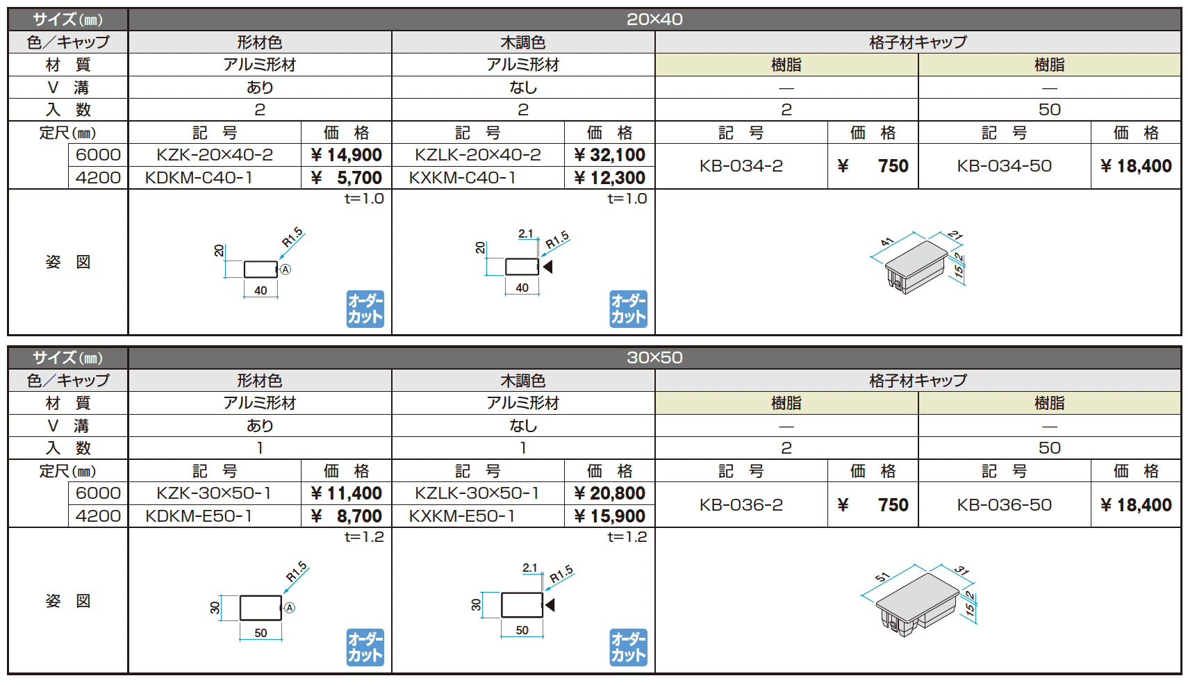ドレスパーツ 格子材【2024年版】_価格_3