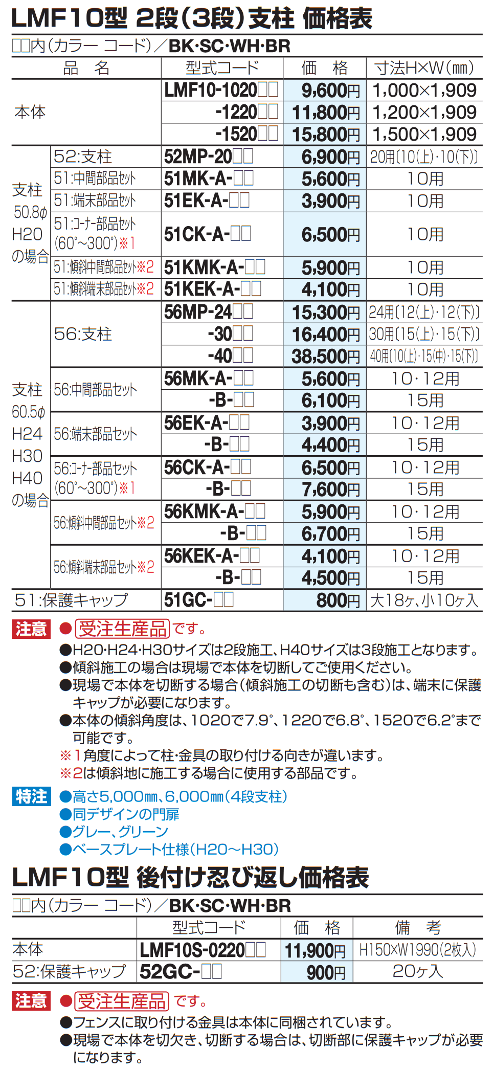 スチールメッシュフェンス LMF10型 2段/3段支柱【2023年版】_価格_2
