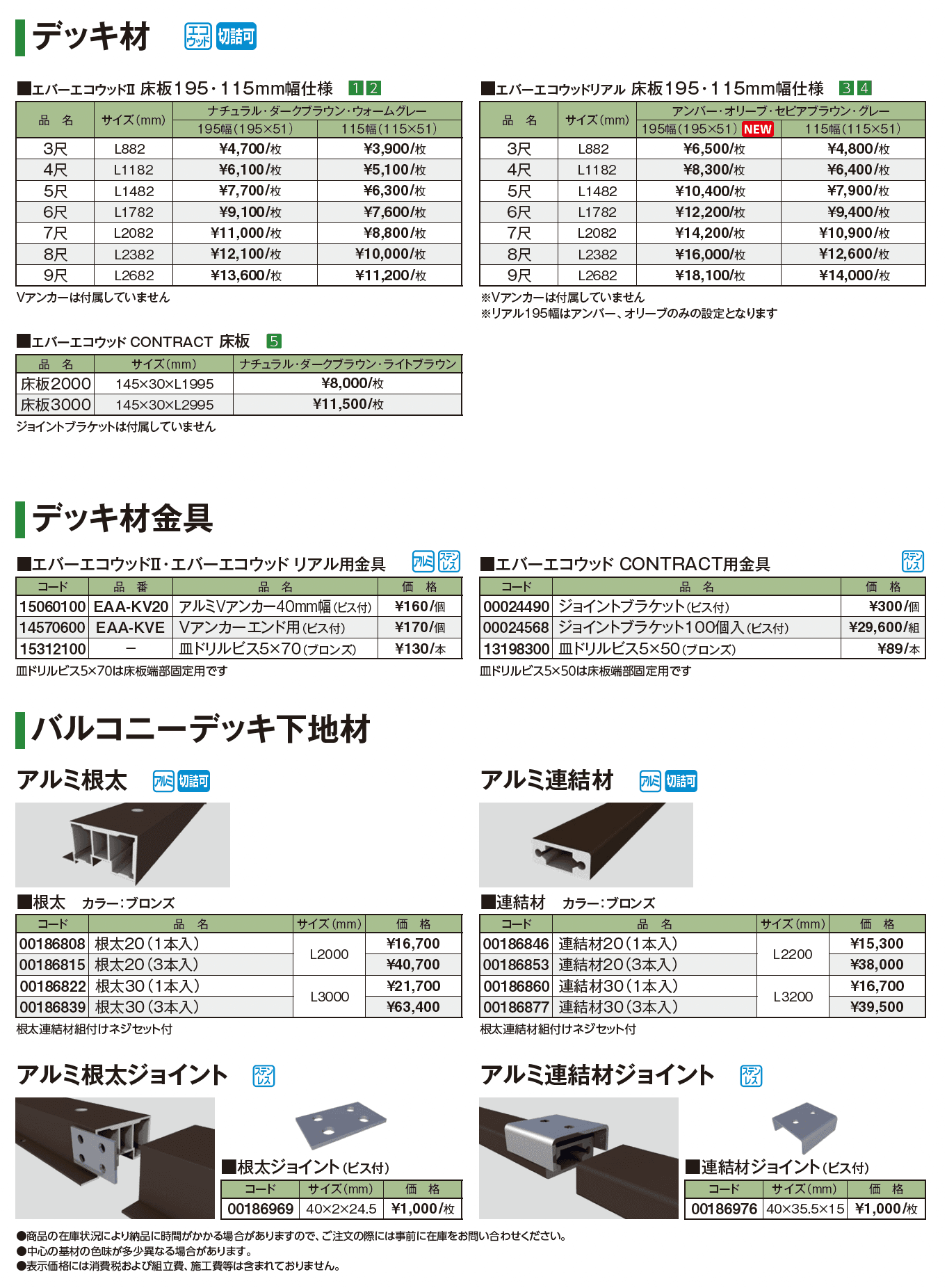 エバーエコ®︎ウッド バルコニーデッキ仕様_価格_1
