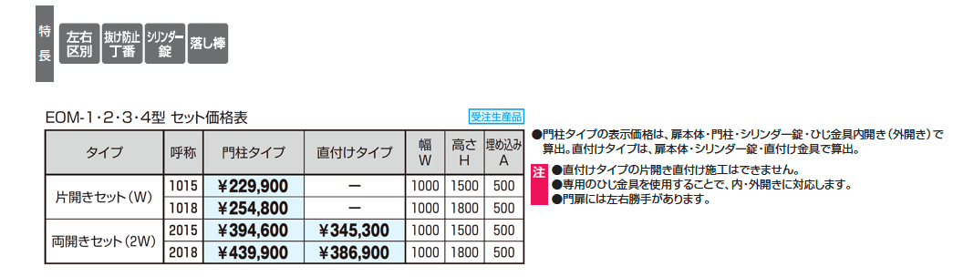 大型鋳物門扉 ランディーナ1型_価格_1