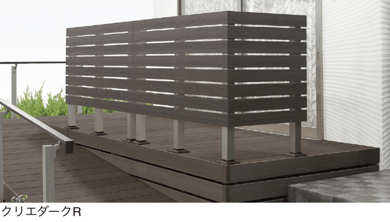 LIXILの「デザイナーズパーツフェンス デッキ仕様 デッキDC・樹ら楽ステージ 木彫専用」