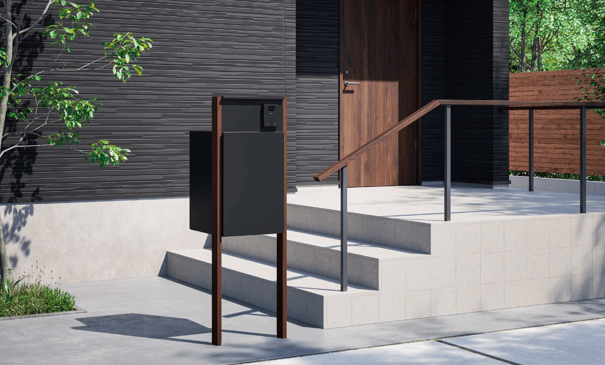 アイランドの「ポスト一体型宅配ボックス(門柱ユニットタイプ) KS-GP22A」