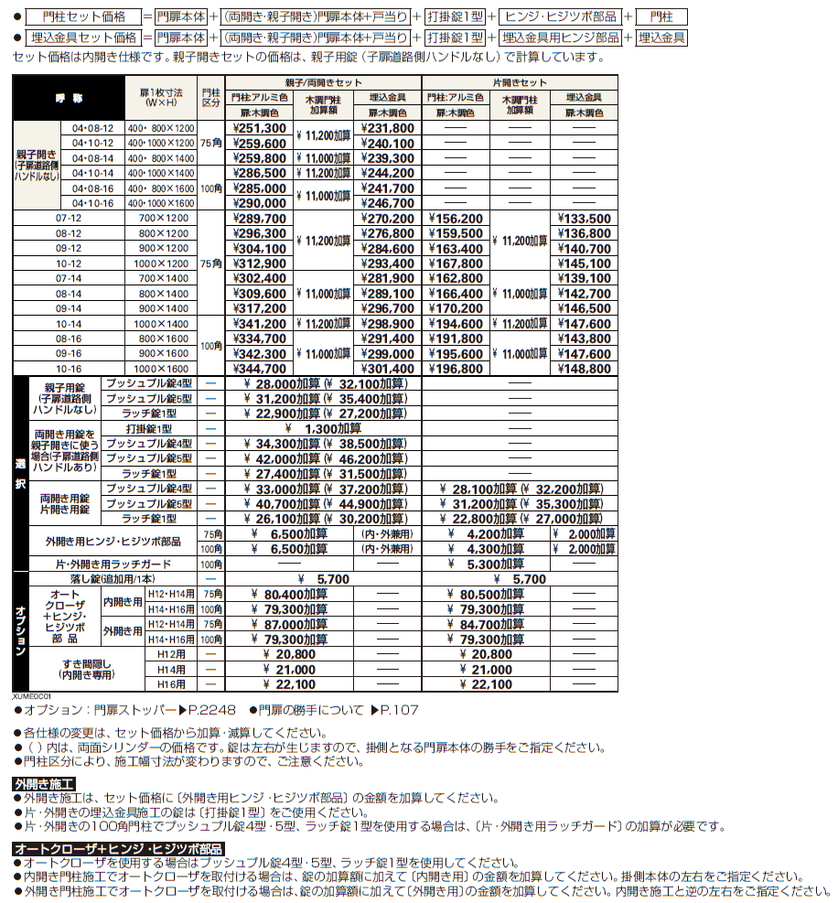 ルシアス 門扉C01型【2024年版】_価格_1