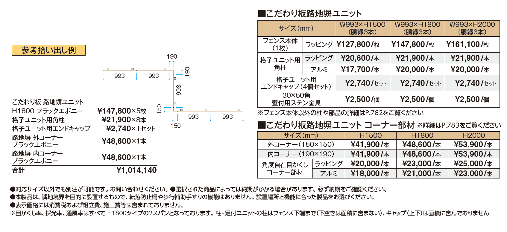 エバーアートウッド®︎フェンス こだわり板 路地塀ユニット【2024年版】_価格_1