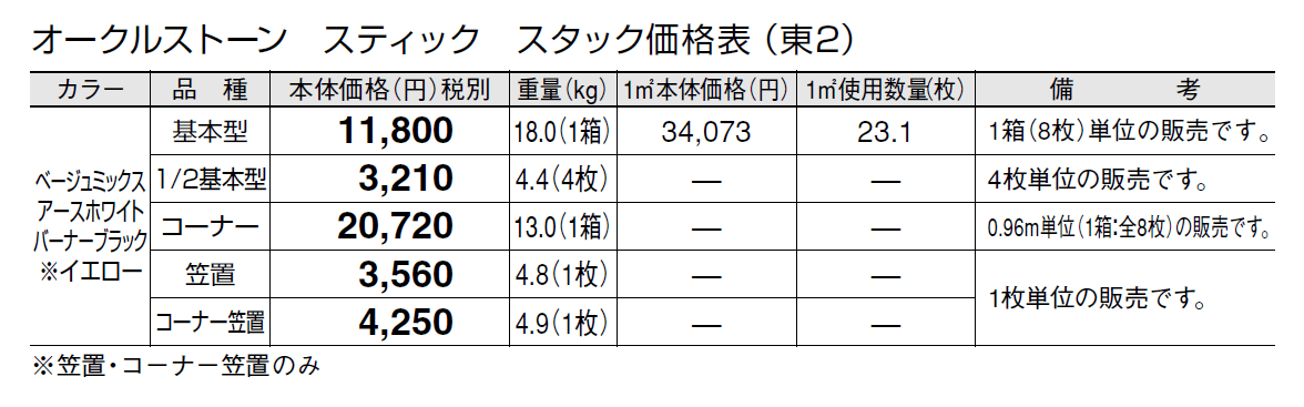 オークルストーン スティック【2024年版】_価格_2