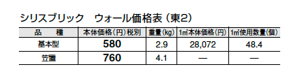 シリスブリック ウォール【2024年版】_価格_2