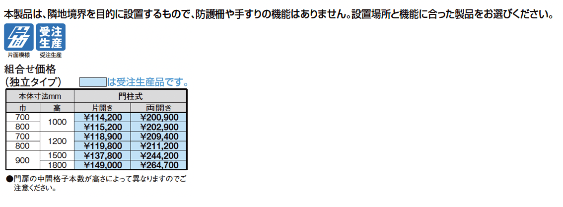 メッシュ門扉 A型【スチール製】_価格_1