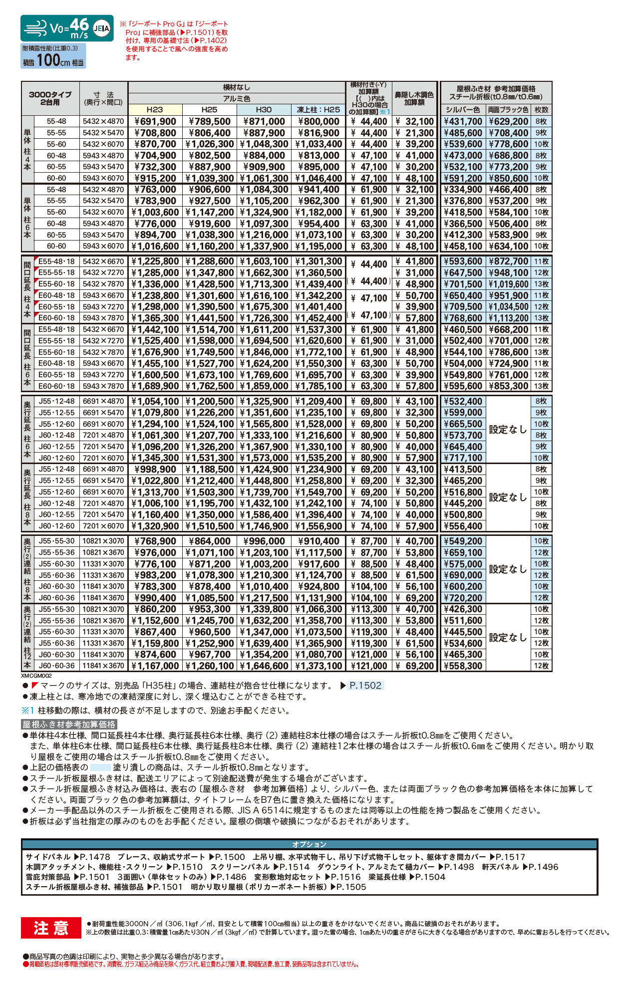 ジーポートPro/Pro G 3000タイプ 2台用(単体/奥行延長/間口延長/奥行連結)_価格_1