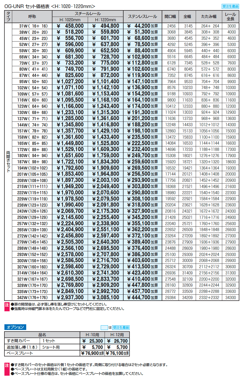 アルテンダUN型 レールタイプ_価格_2