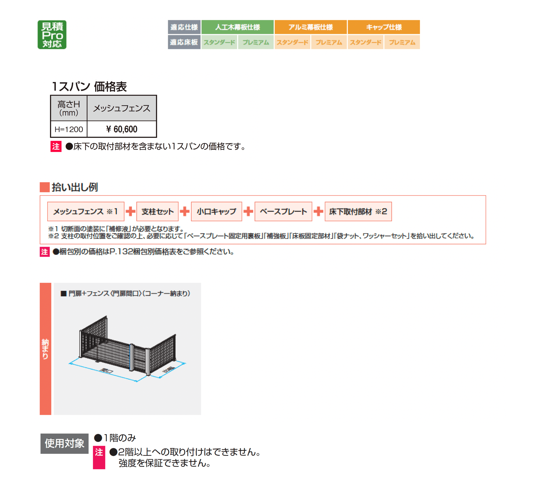 ヴィラウッドフェンス メッシュフェンス_価格_1
