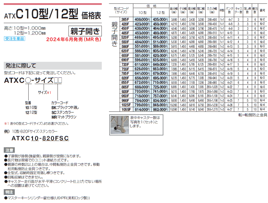ATXC 10型/12型/14型_価格_2