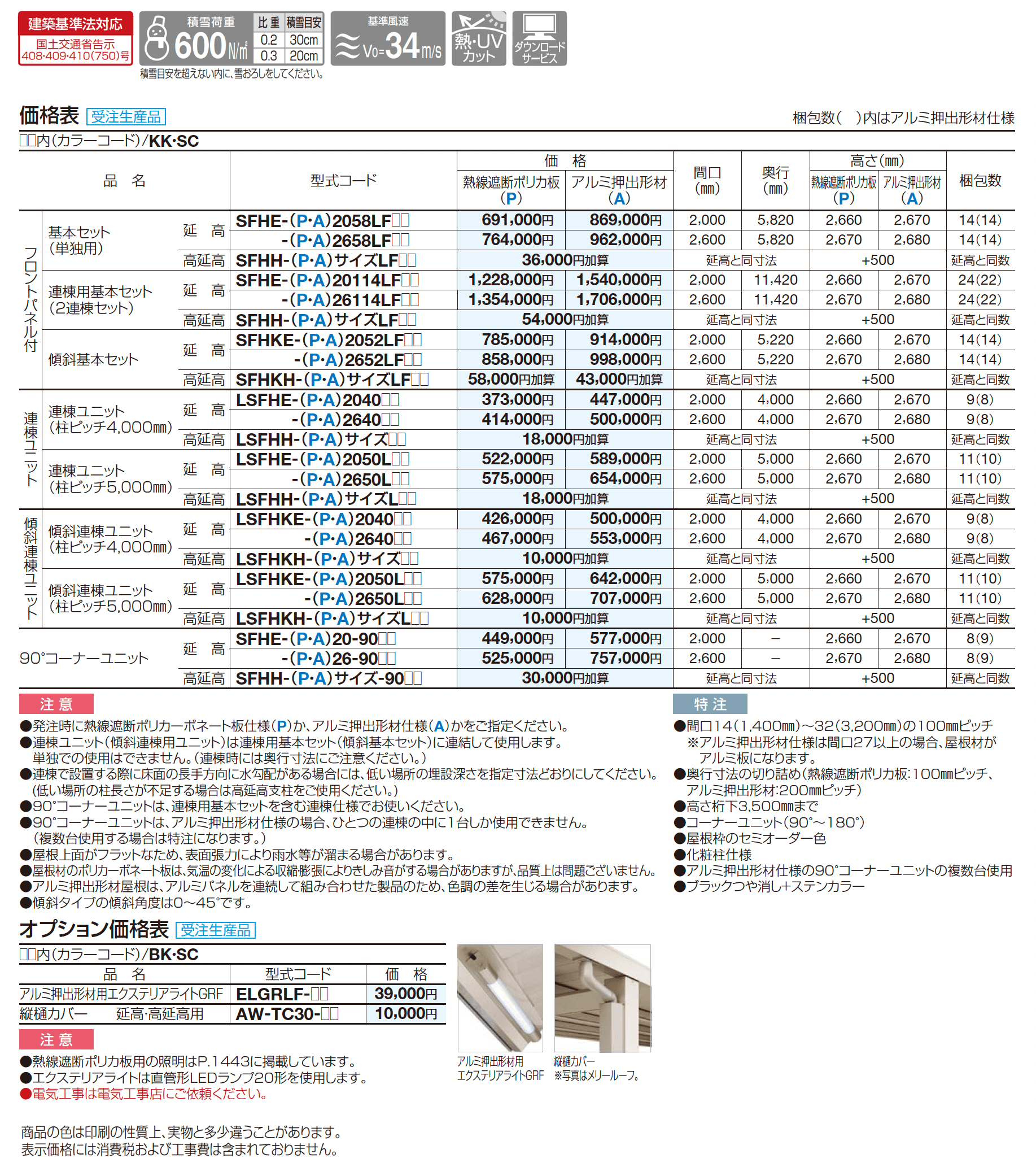 ソリッドルーフFHタイプ 柱間ピッチ5000m_価格_2