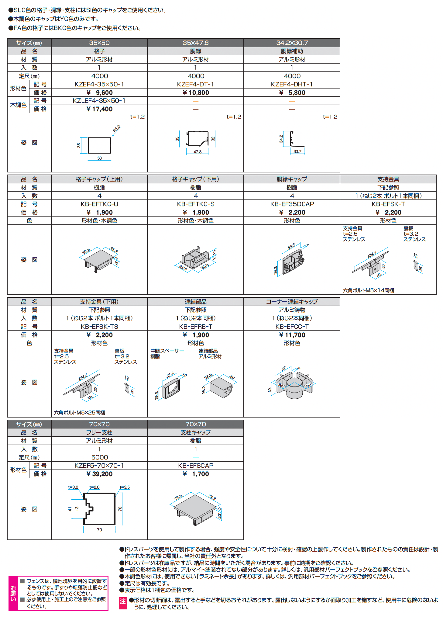 ドレスパーツ フェンス材(たて格子タイプ)_価格_1