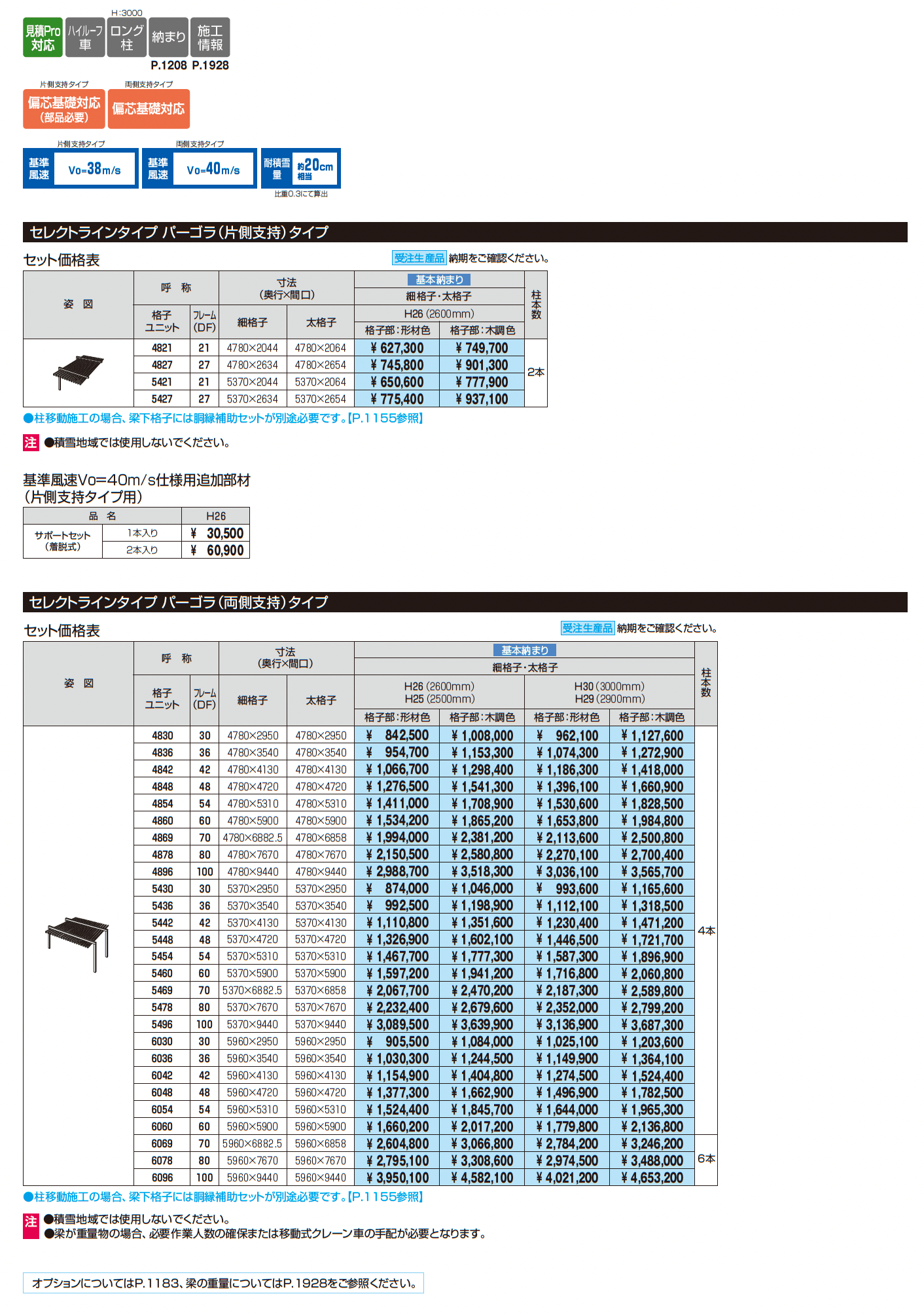 U.スタイル アゼスト セレクトラインタイプ パーゴラタイプ(片側支持タイプ・両側支持タイプ)_価格_1