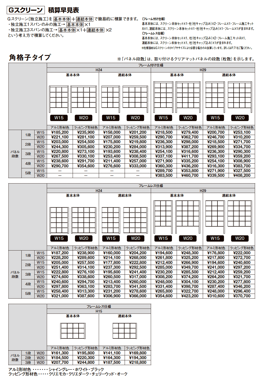プラスG Gスクリーン 角格子タイプ【2025年版】_価格_2