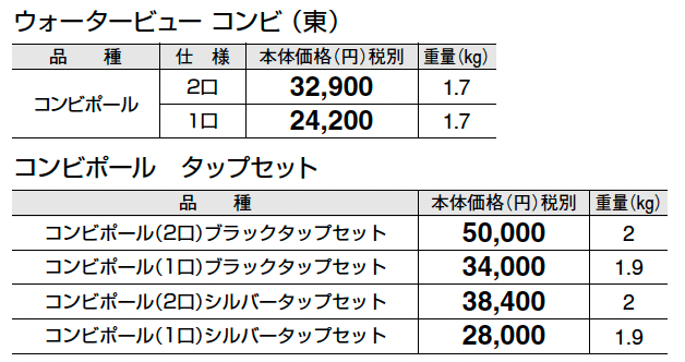 ウォータービュー コンビ_価格_1
