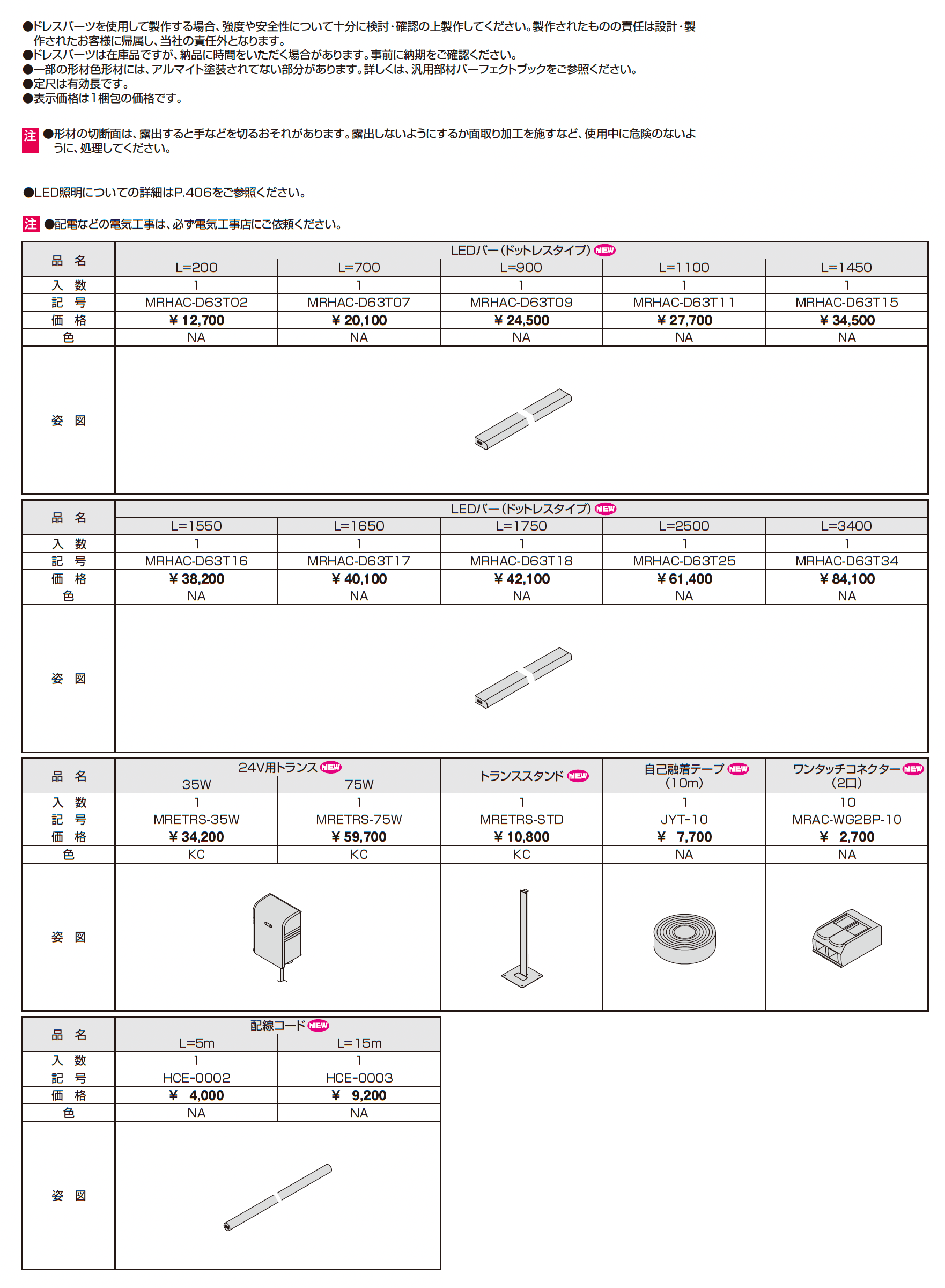 ドレスパーツ 照明アイテム_価格_1