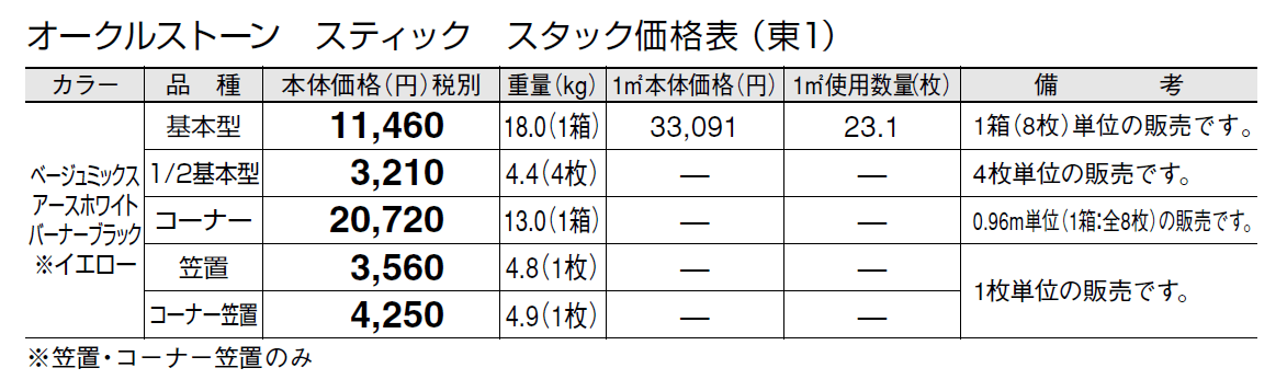 オークルストーン スティック【2024年版】_価格_1