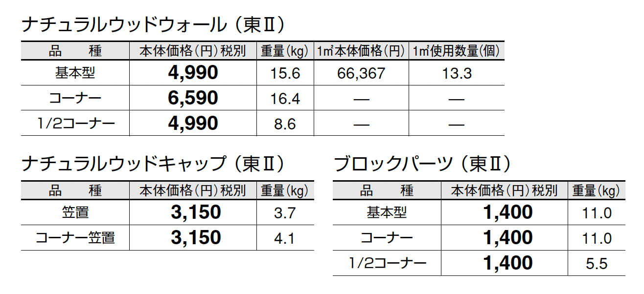 ナチュラルウッドウォール_価格_2