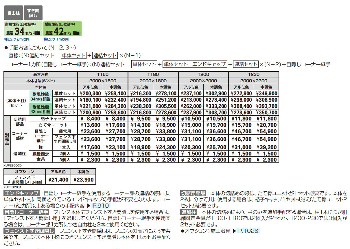 ルシアス スクリーンフェンス S06型 ルーバー_価格_1