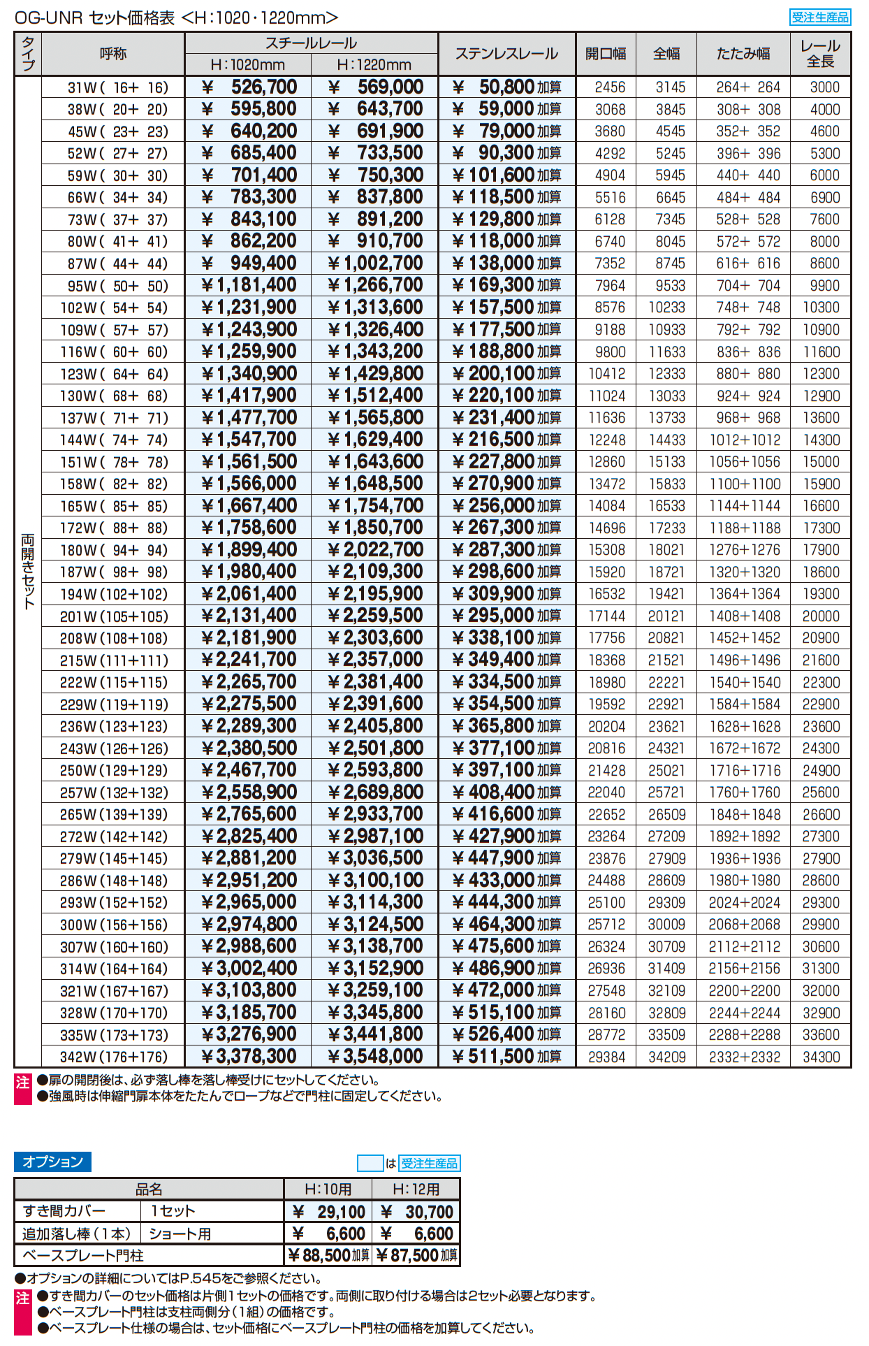 アルテンダUN型 レールタイプ_価格_2