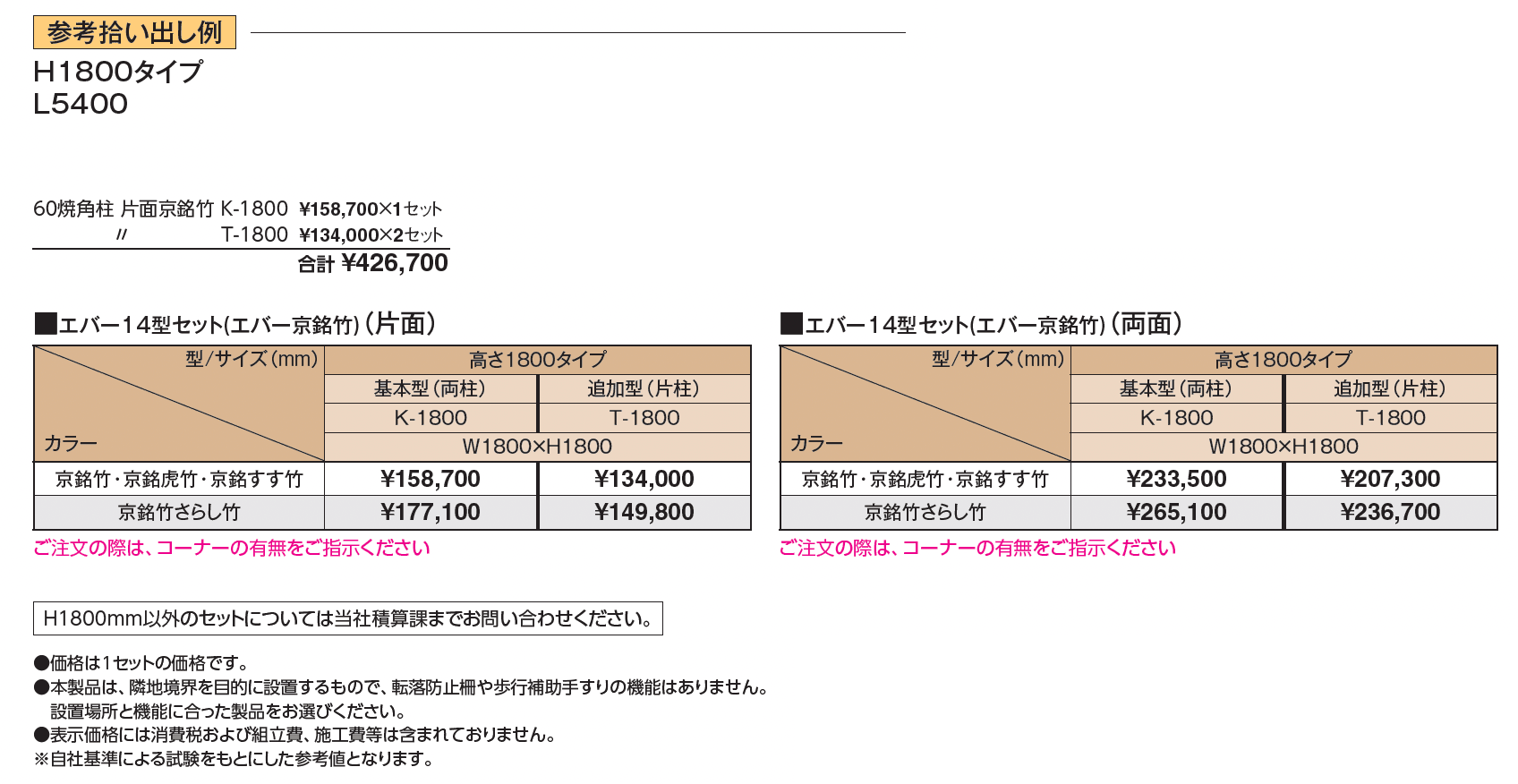 エバー14型セット(エバー京銘竹)【2024年版】_価格_1