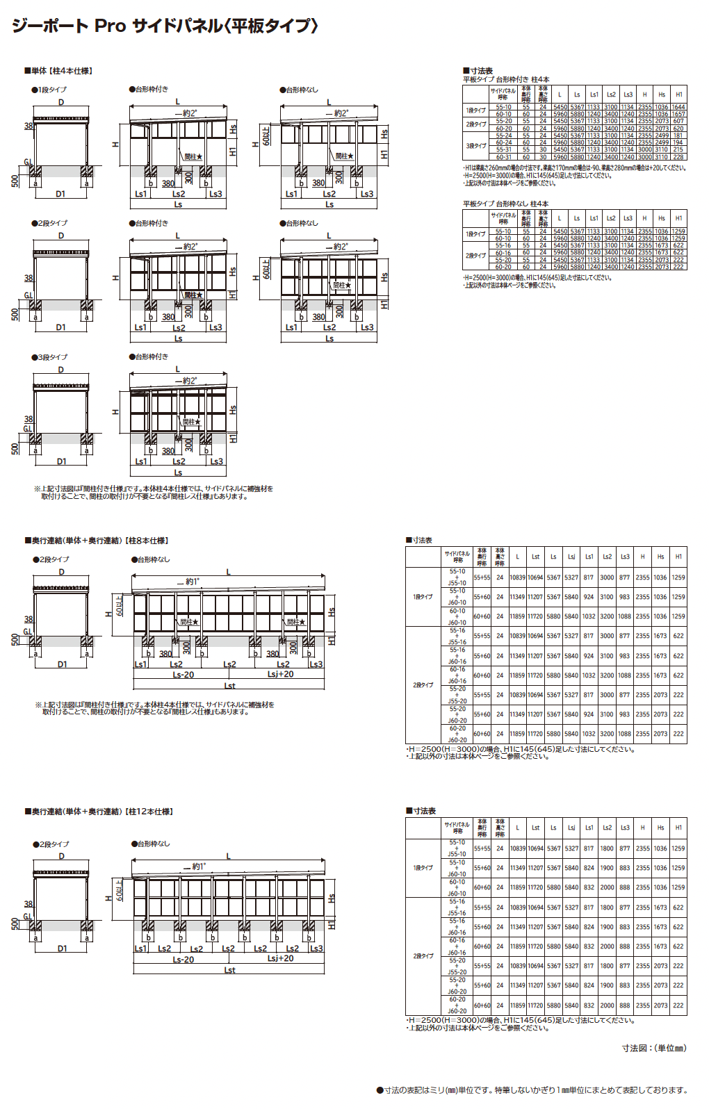 ジーポートPro 900タイプ 3台用 (単体/間口延長/奥行延長/奥行連結)_価格_6