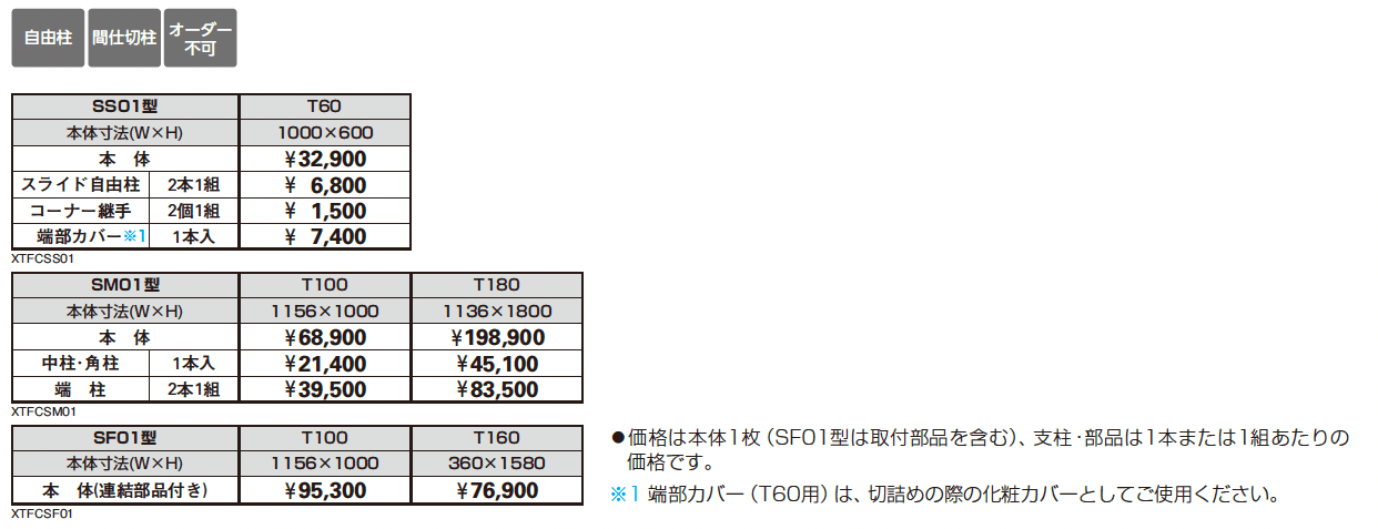 シャローネ フェンスSS01型/SM01型/SF01型_価格_1