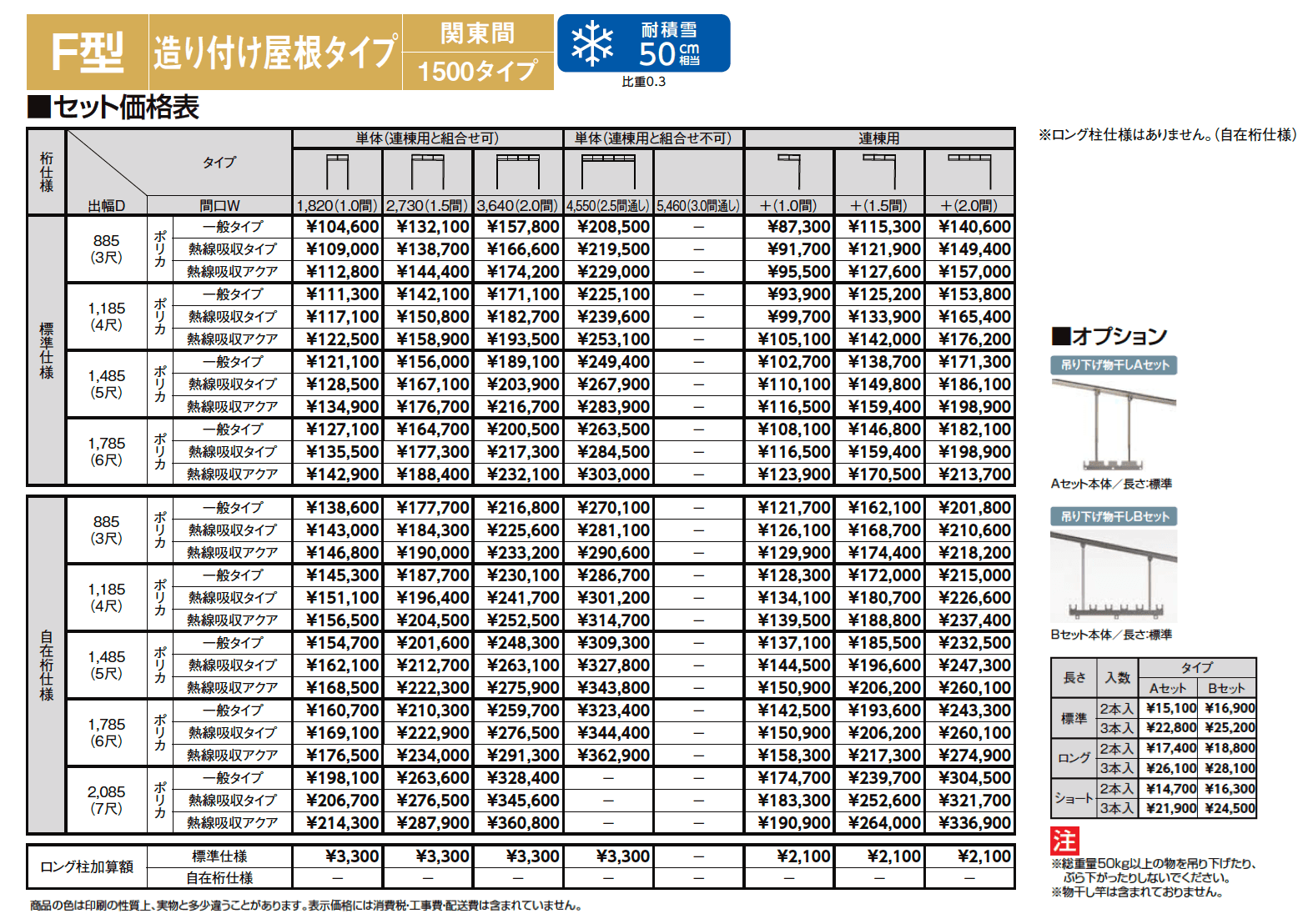 スピーネ F型 造り付け屋根タイプ 関東間【2024年版】_価格_2