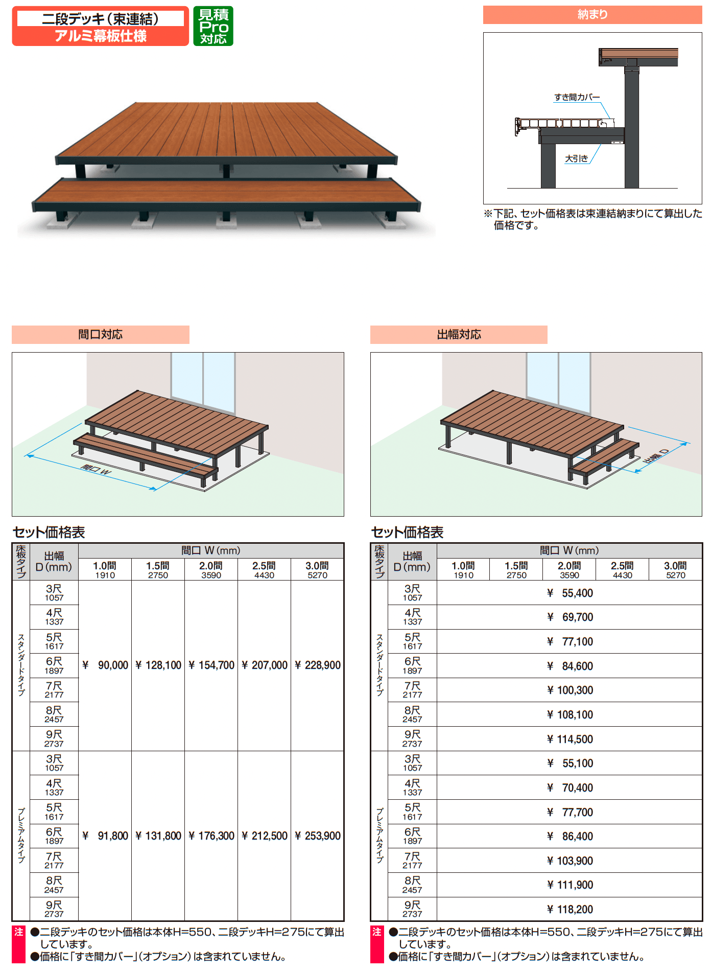 ヴィラウッド 二段デッキ(束連結) アルミ幕板仕様_価格_1