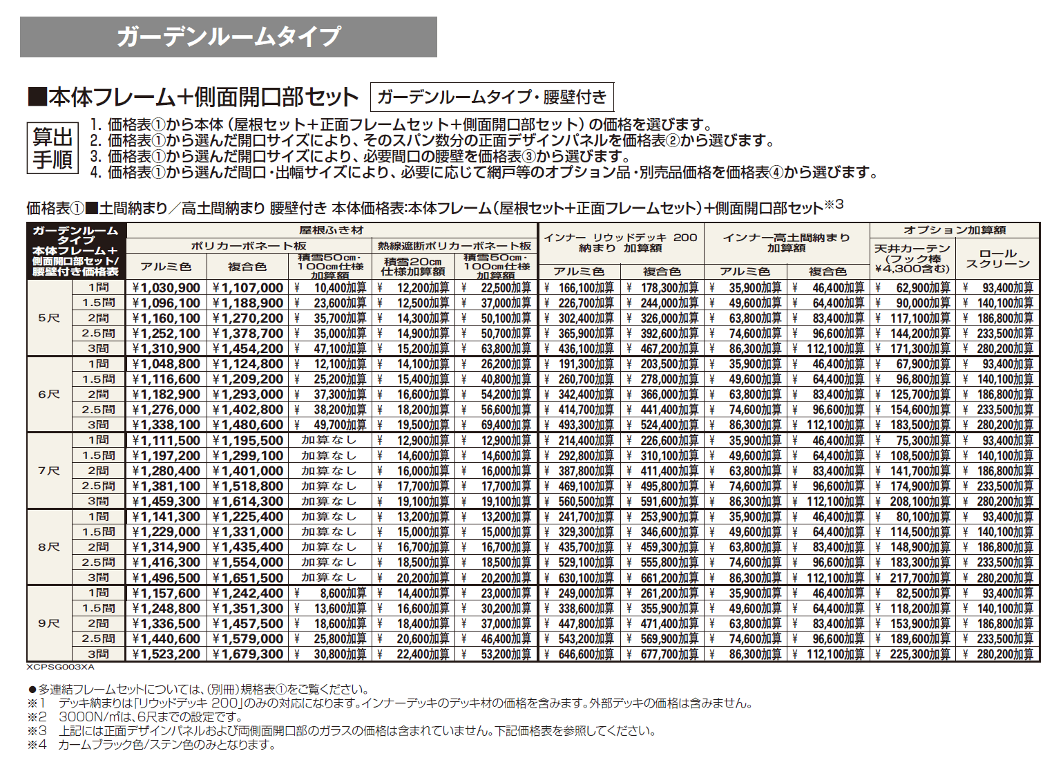 アウタールーフ ガーデンルームタイプ 腰壁付き【2024年版】_価格_1