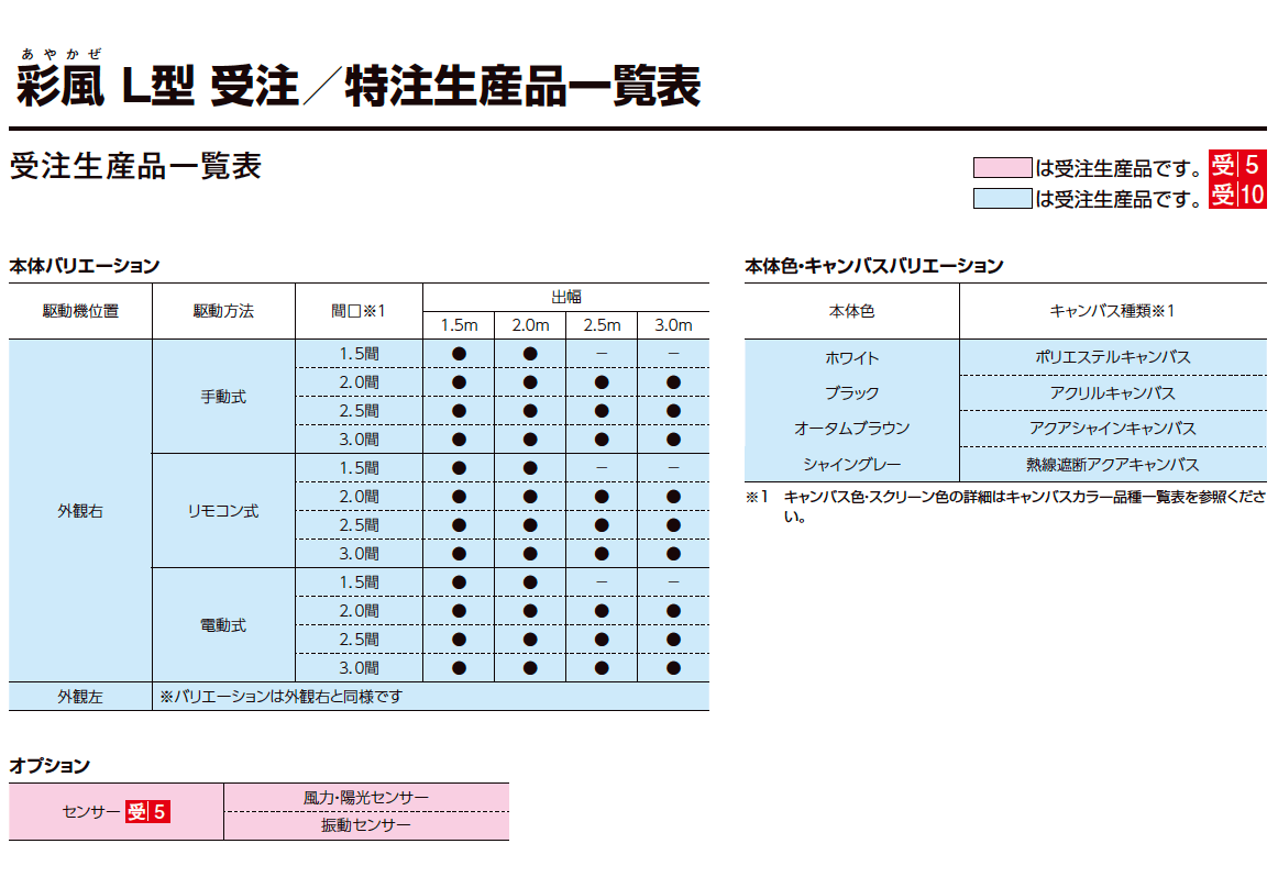LIXIL 彩風 受注／特注生産品一覧(2023年版)3