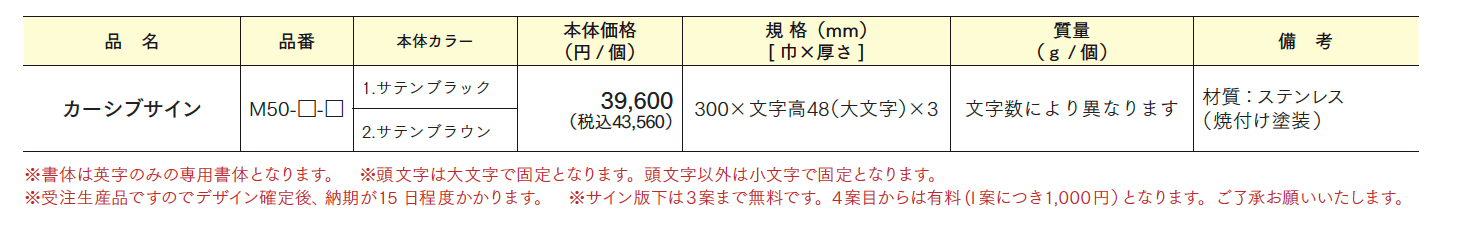 カーシブサイン【2024年版】_価格_1