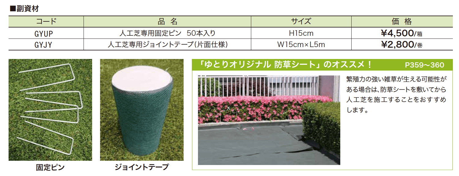 ゆとりオリジナル透水性人工芝【2023年版】_価格_2