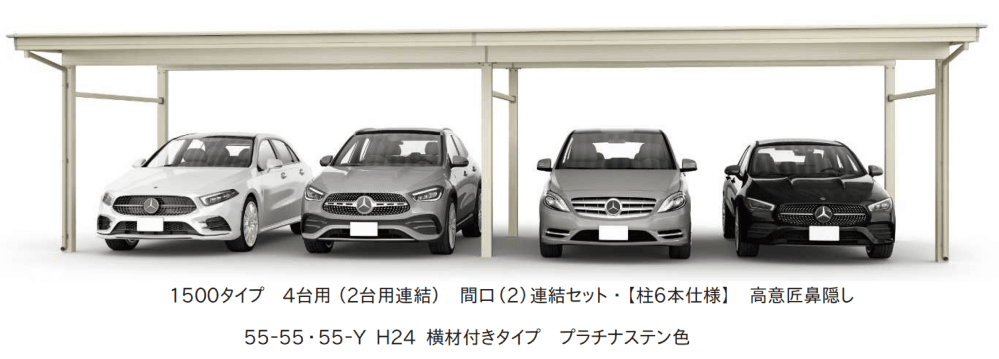 ジーポートPro 1500タイプ 4台以上用（奥行(2)連結4台/6台用・間口(2)連結4台/6台用）3