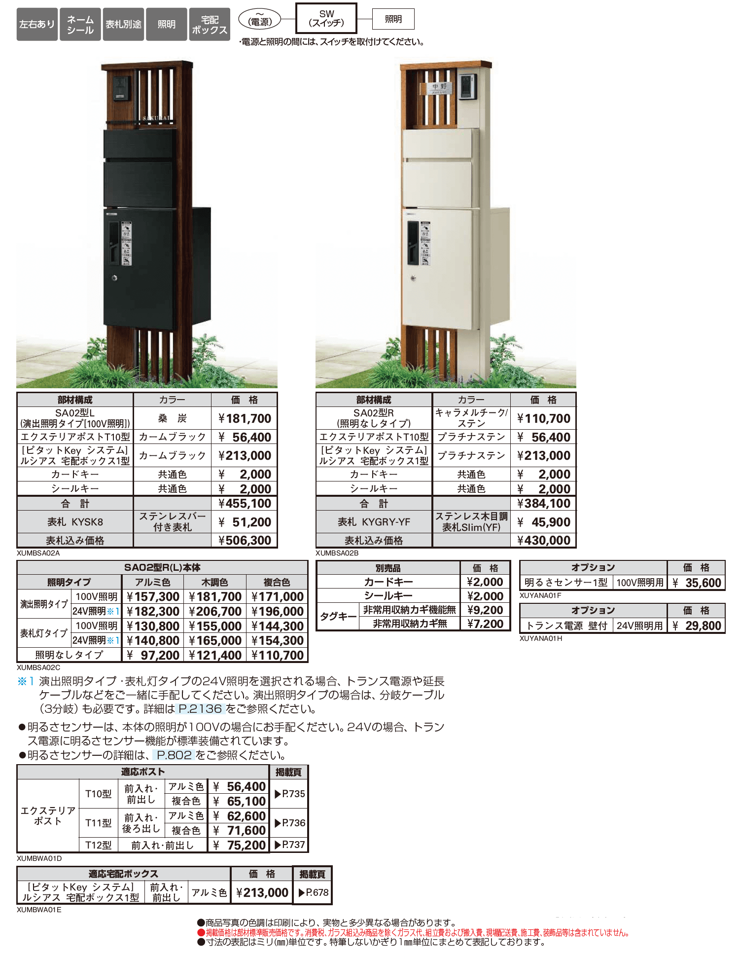 ルシアス ポストユニット SA02型 たてストライプ_価格_1