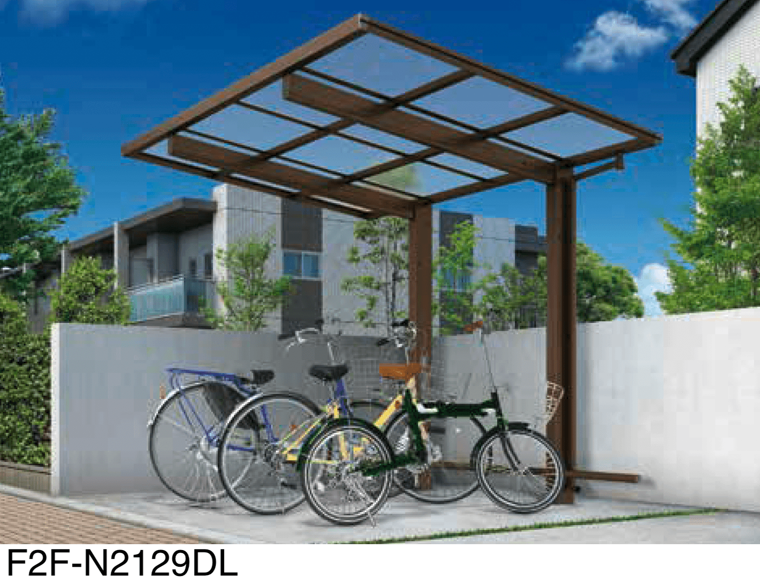大仙の「アーバンルーフⅡ ミニタイプ サイクルポート:基本/奥行連棟/Y合掌」