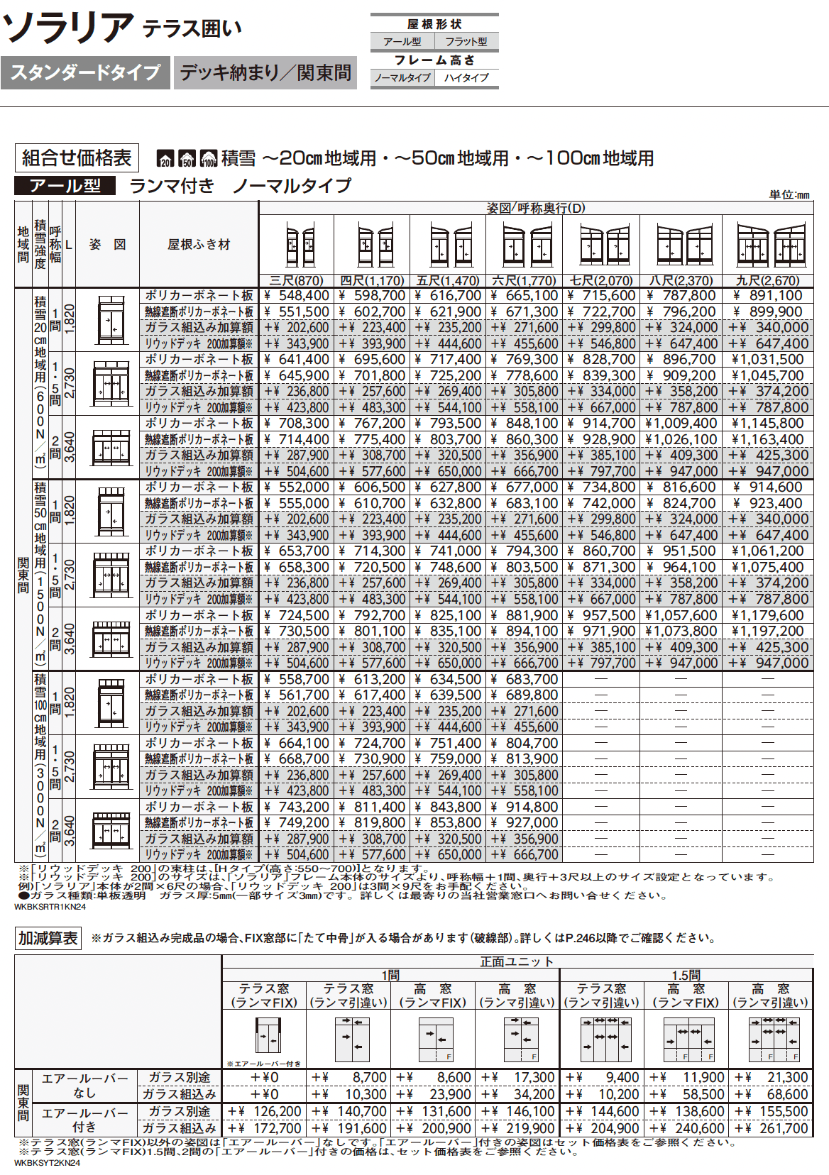 ソラリア テラス囲い スタンダードタイプ デッキ納まり_価格_3