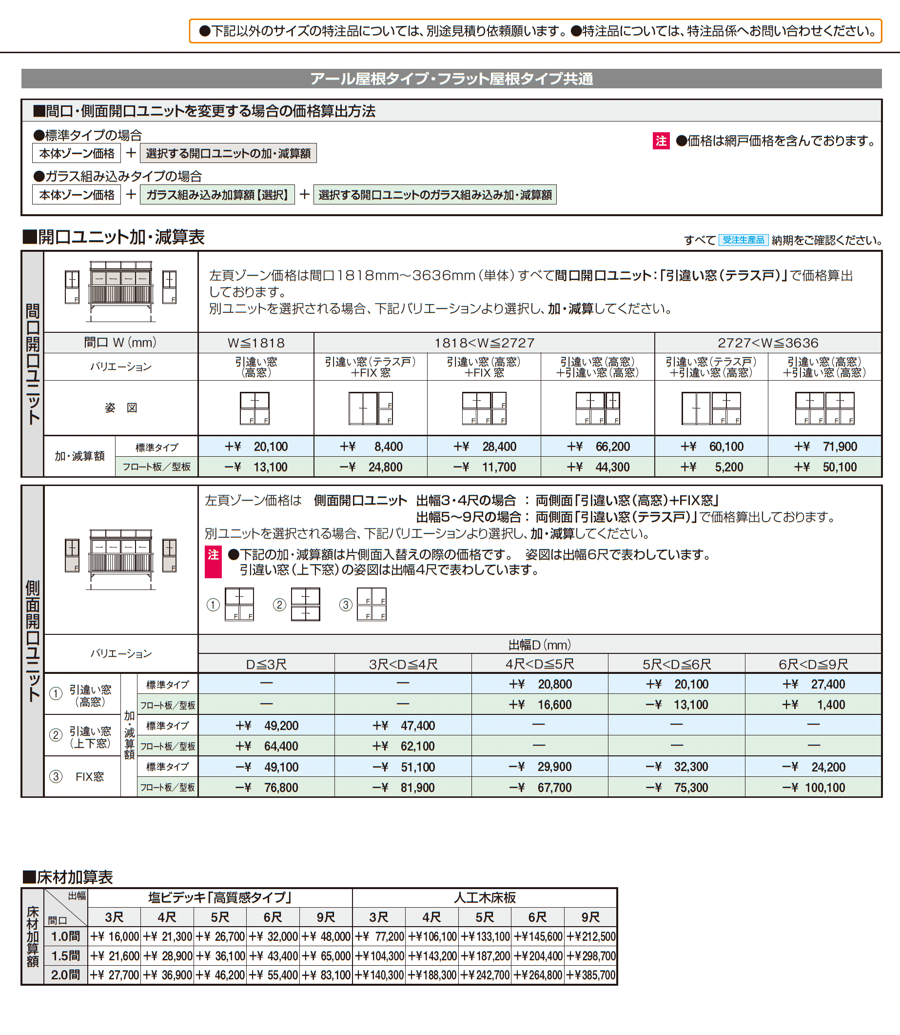 晴れもようwith特注品(バルコニー仕様/柱建て式 H20サイズ)_価格_2