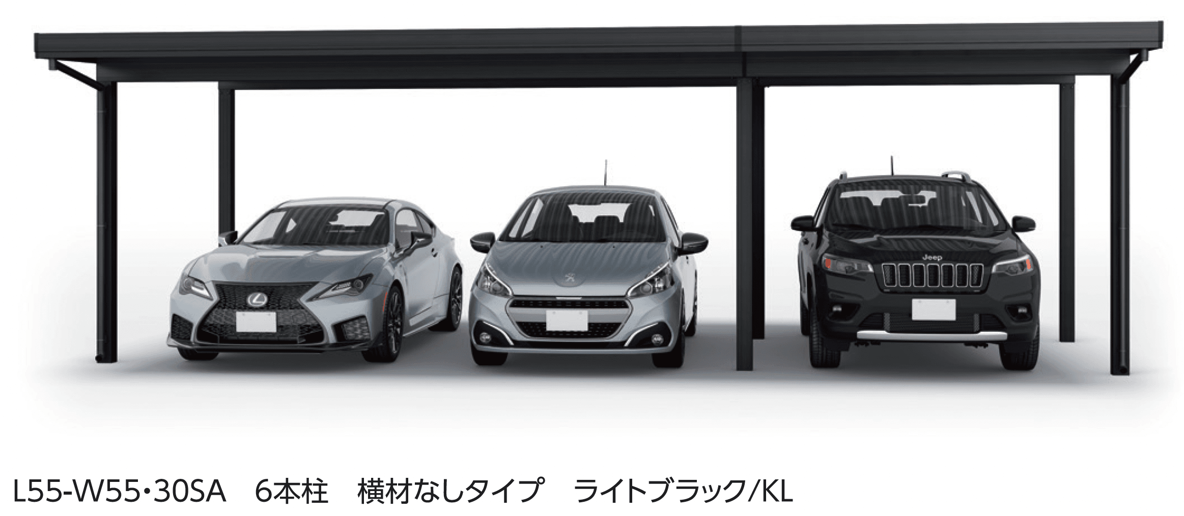 大仙の「SSポートGⅢ 積雪100cm Aタイプ・Bタイプ横(2)連棟セット/3台用」