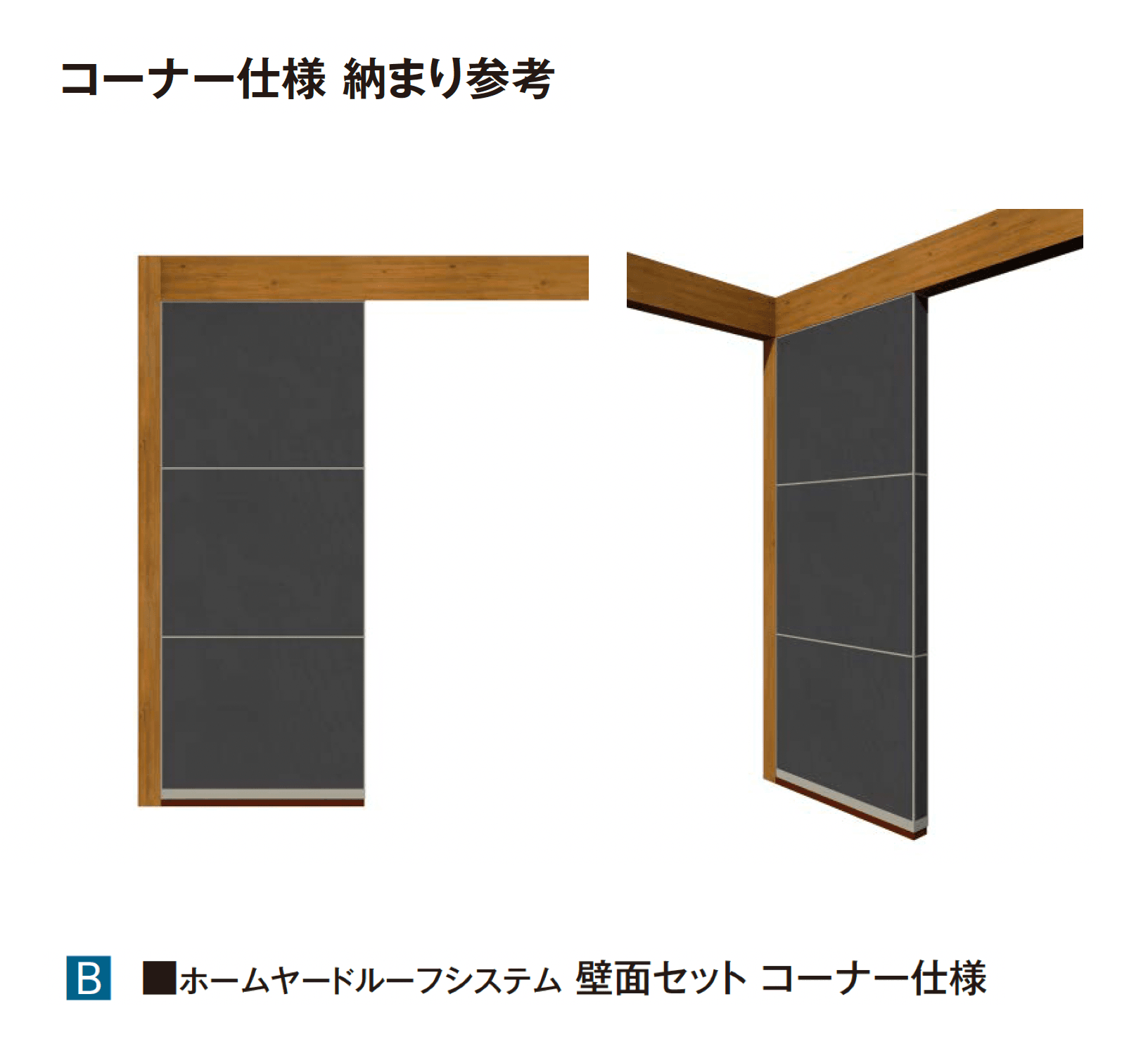 タカショーの「ホームヤードルーフ®︎システム 壁面セット」のサブ画像4