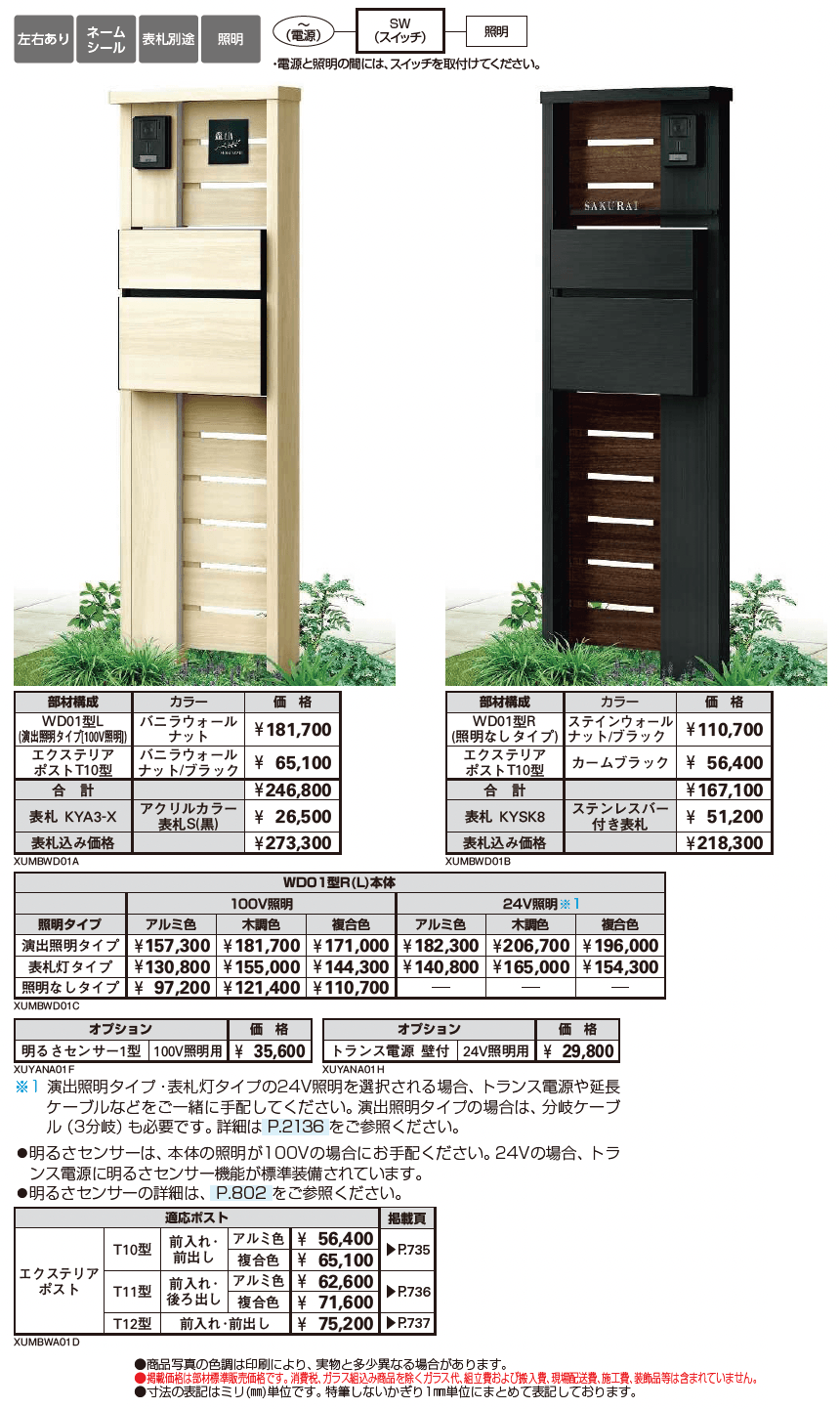 ルシアス ポストユニット WD01型 横板格子_価格_1
