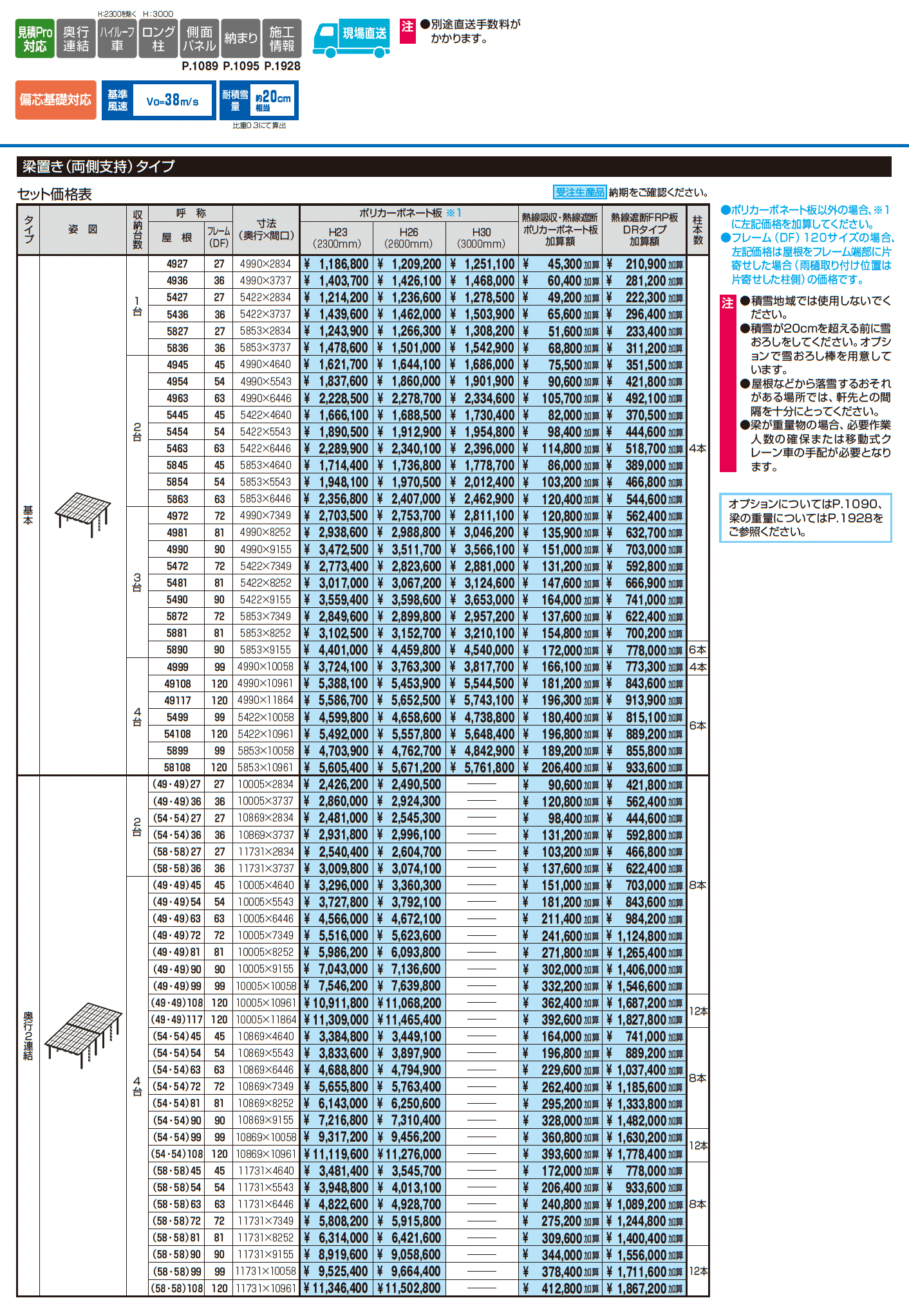 M.シェードⅡ 梁置きタイプ(両側支持タイプ)【2025年10月価格改訂版】_価格_1