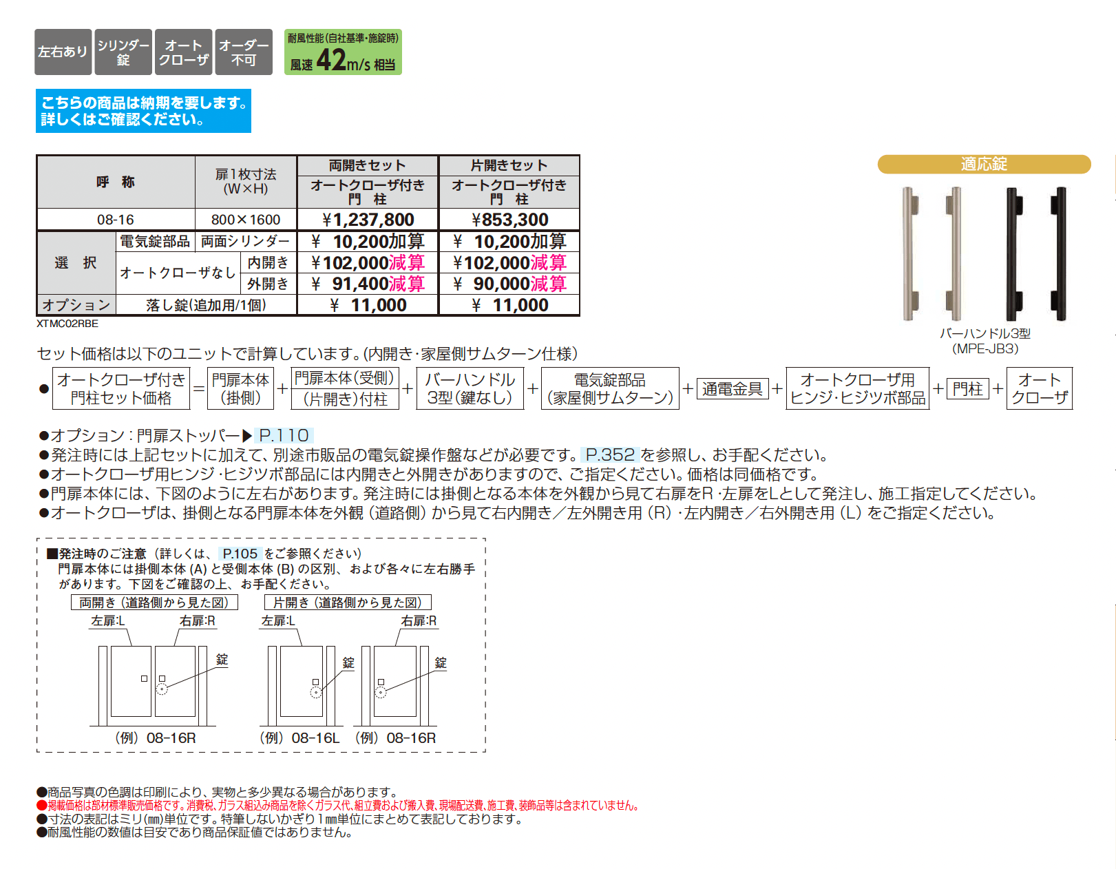 電気錠付共用門扉 シャローネ 門扉 SA04型_価格_1