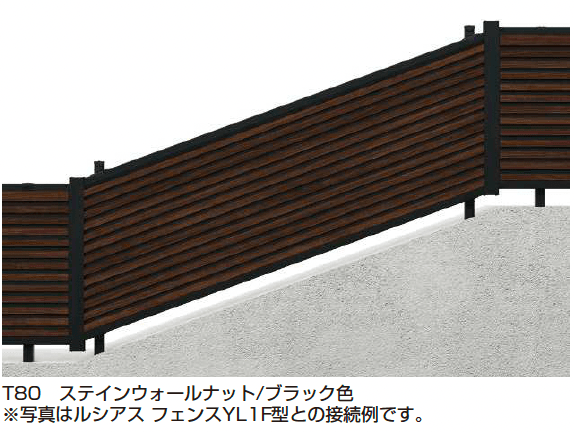 YKK APの「ルシアス フェンス YL1FK型 傾斜地用横ルーバー 」